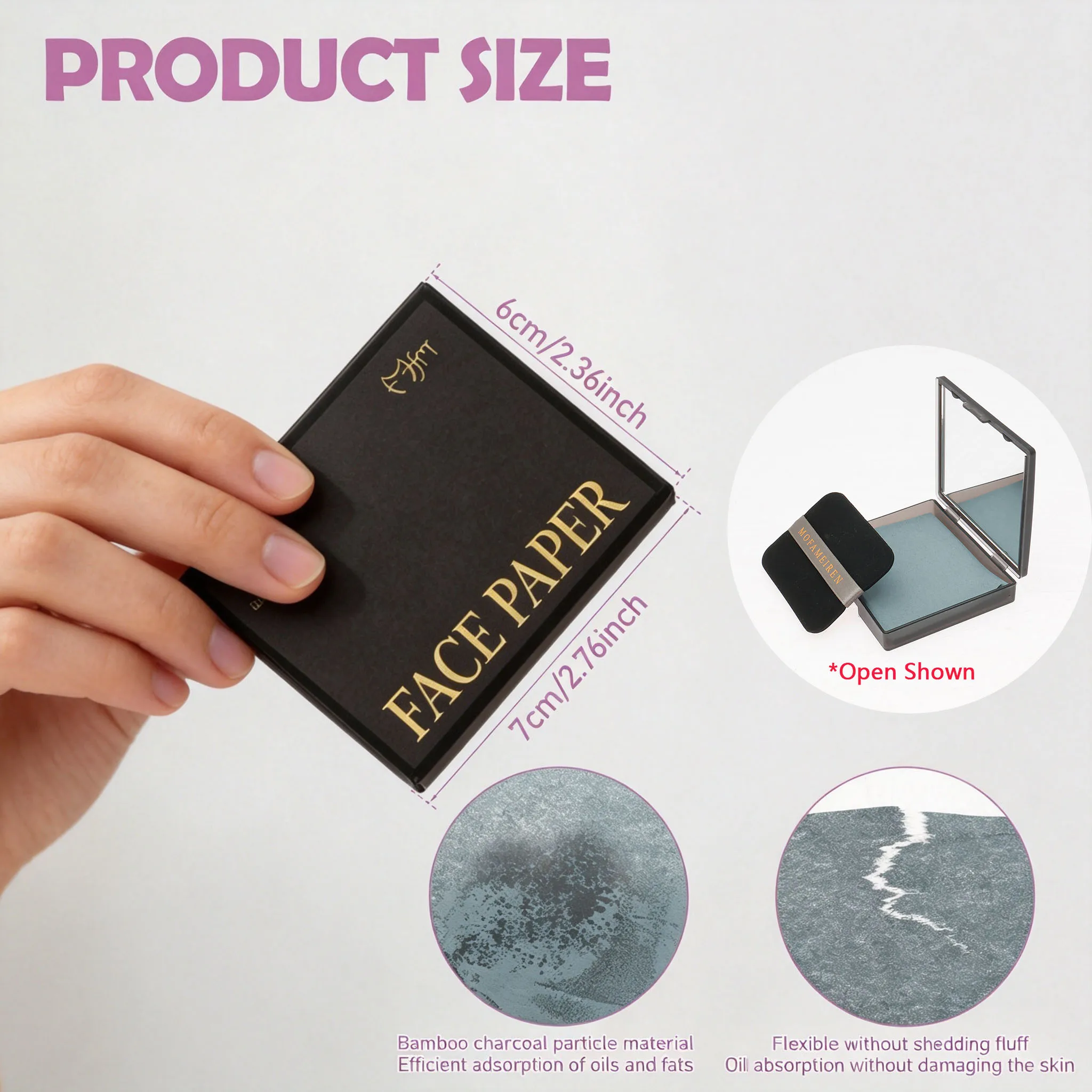 100Pcs Oil Blotting Paper Matting Face Oil Control Wipes Facial Oil Absorbing Sheet Portable Refillable Facial Blotter with Case
