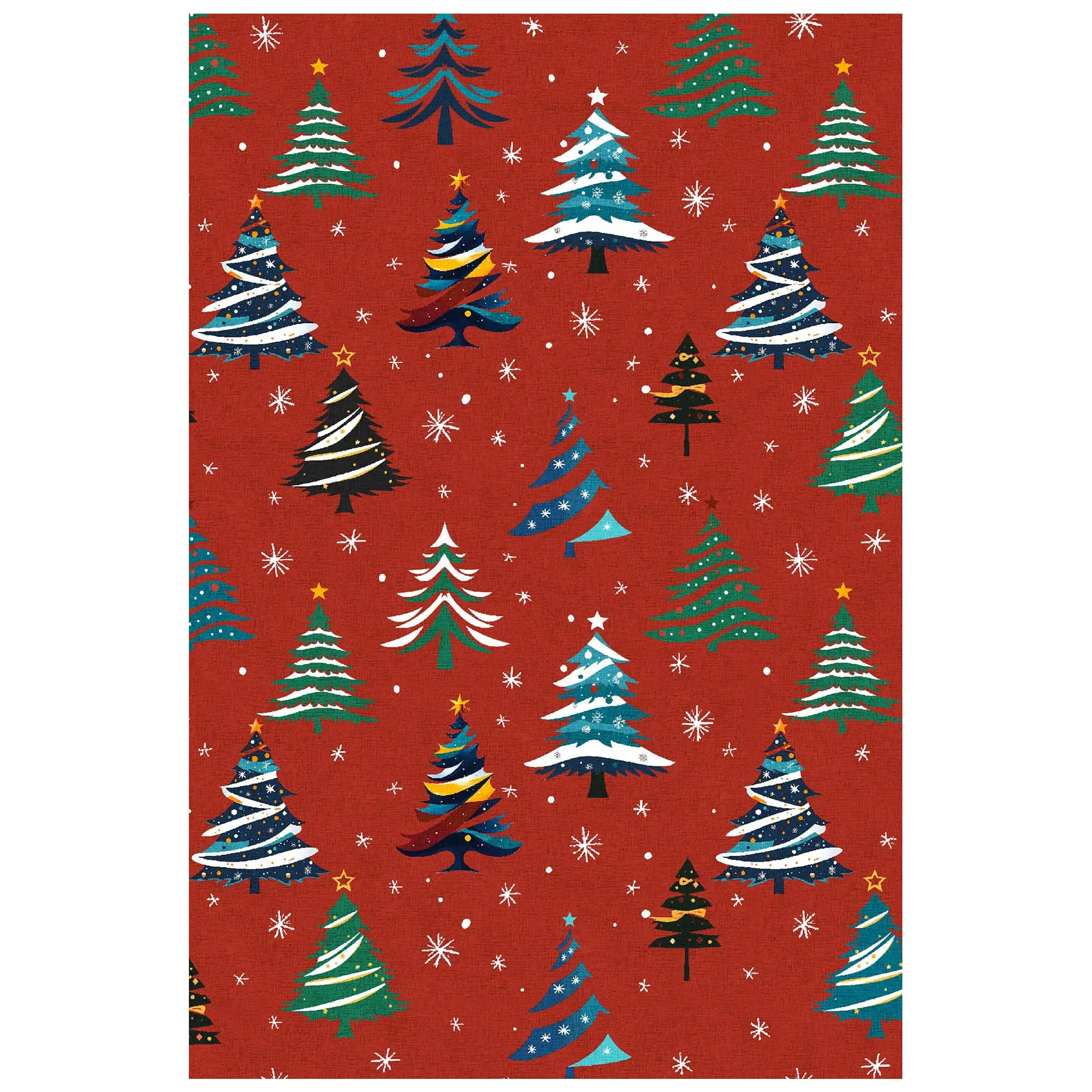 GarveeLife Festive Christmas Area Rug - Washable Non-Slip Low Pile Carpet with Xmas Tree Design, Holiday Decor for Living Room, Bedroom, Dining Room - Red 5x7FT