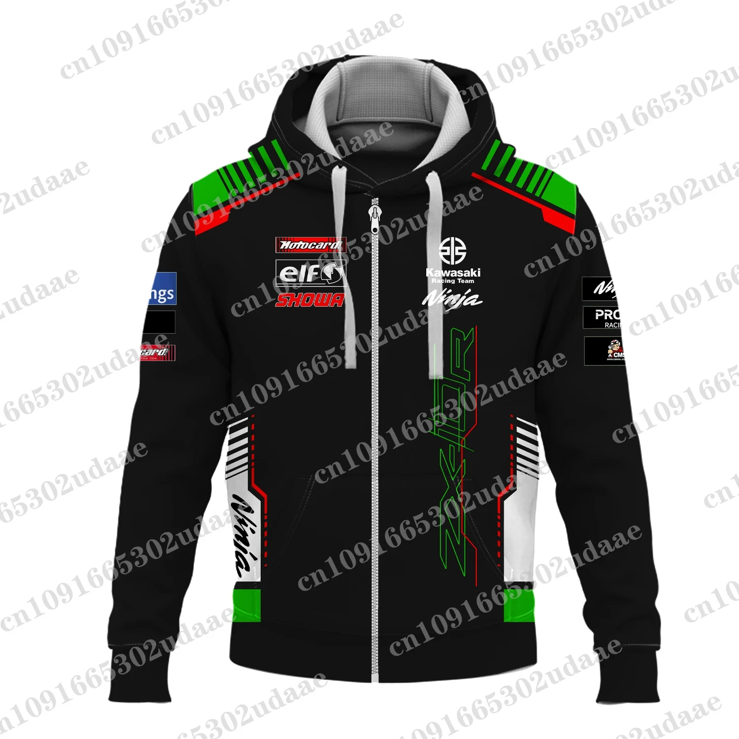 2024 New Kawasaki Motorcycle Racing Enthusiasts Competition Team Men\'s and Women\'s Children\'s Fashion Hooded Zipper Hoodie