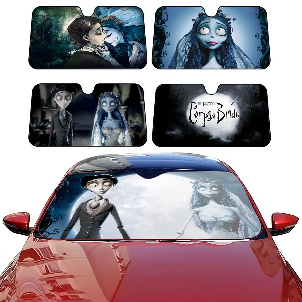 

Cartoon C-Corpse B-Bride Solar Protection Windshield Sunshade Cover Sun Shade Auto Sun Visor Car Covers
