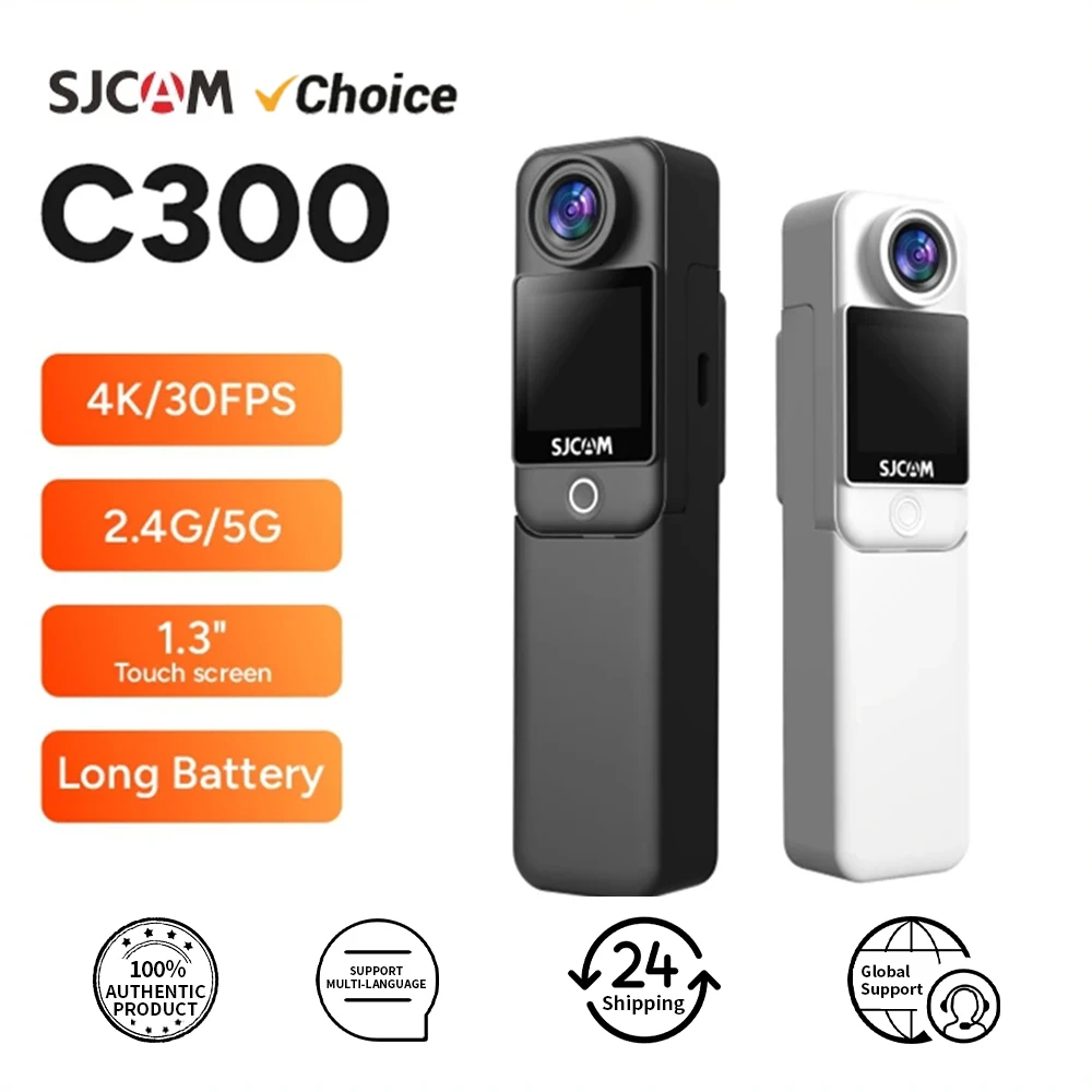 SJCAM C300 Pocket Action Camera 4K FHD With Long Battery Life Video 30M Waterproof 5G WiFi Camera Sport Action Cam