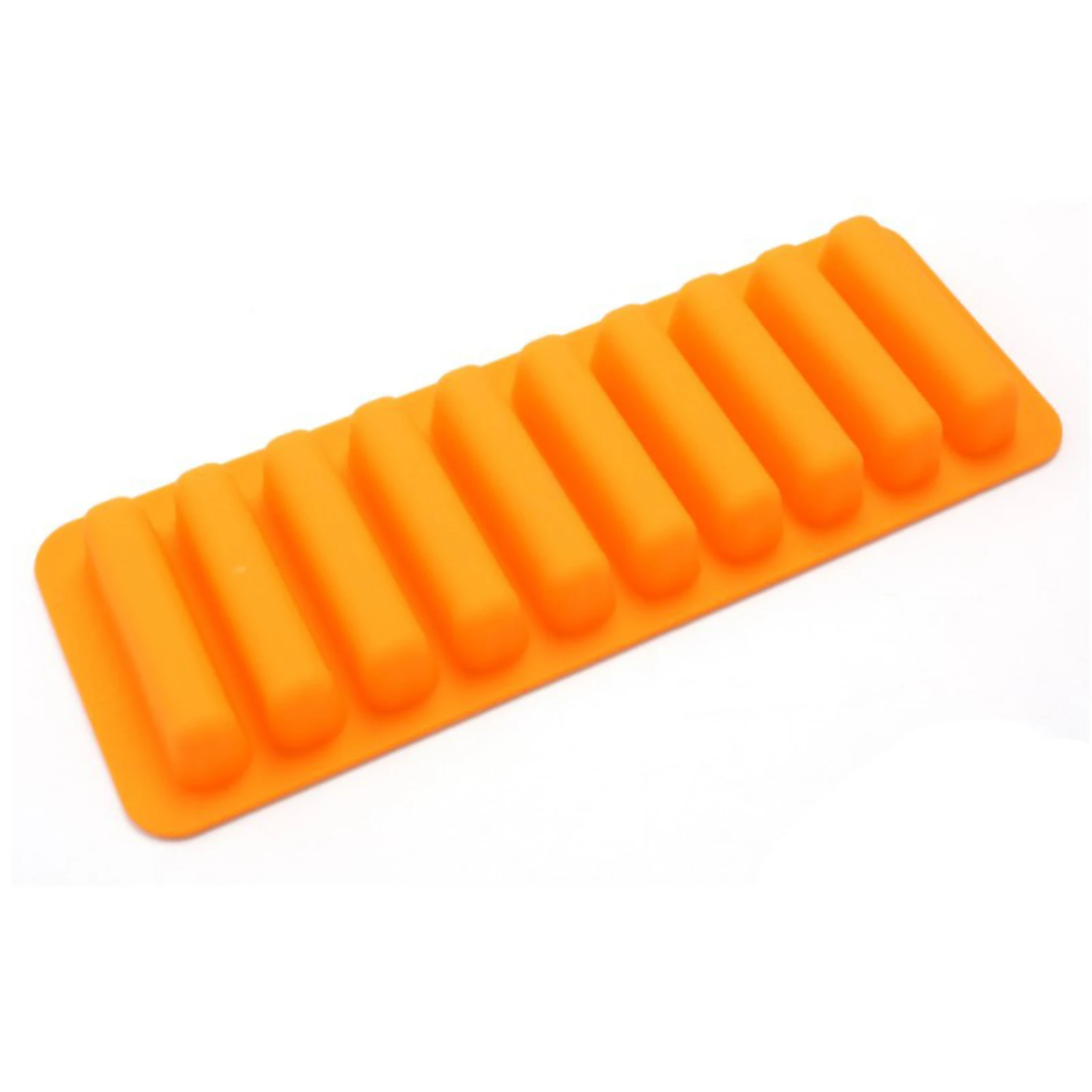 Reusable Silicone Ice Cube Tray Mold 10 Holes Long Finger Cake Molds for Baking Kitchen Gadgets