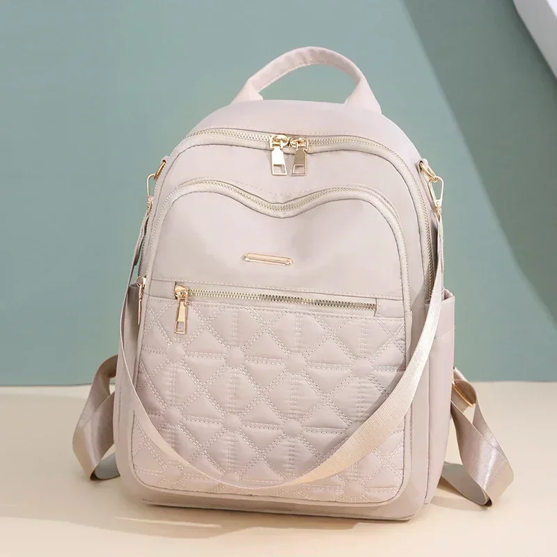 Hot Selling High Quality Zippered Nylon Fashion Large Capacity Women\'s Backpack Minimalist Casual Style Student Backpack