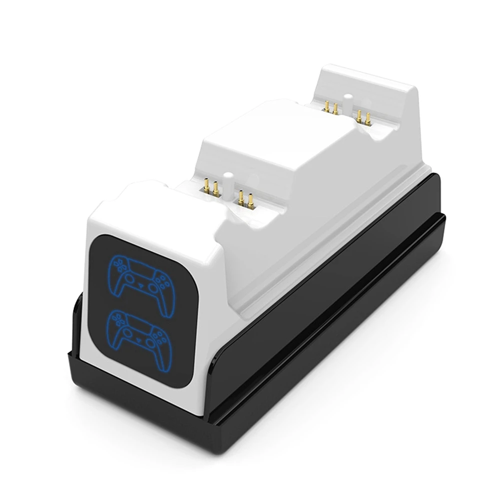 เครื่องชาร์จ N97R สําหรับคอนโทรลเลอร์ PS5 พร้อมอะแดปเตอร์ AC ที่ชาร์จเร็ว และแท่นวางแบบเหนี่ยวนําคู่สําหรับ PlayStation5