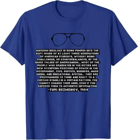 KGB-Abtrünniger Yuri Bezmenov: Warnung an den Westen vor Marxismus T-Shirt Y2k Personalisiertes Weiches Baumwoll-Kurzarm-Shirt mit Spruch – Detail 9