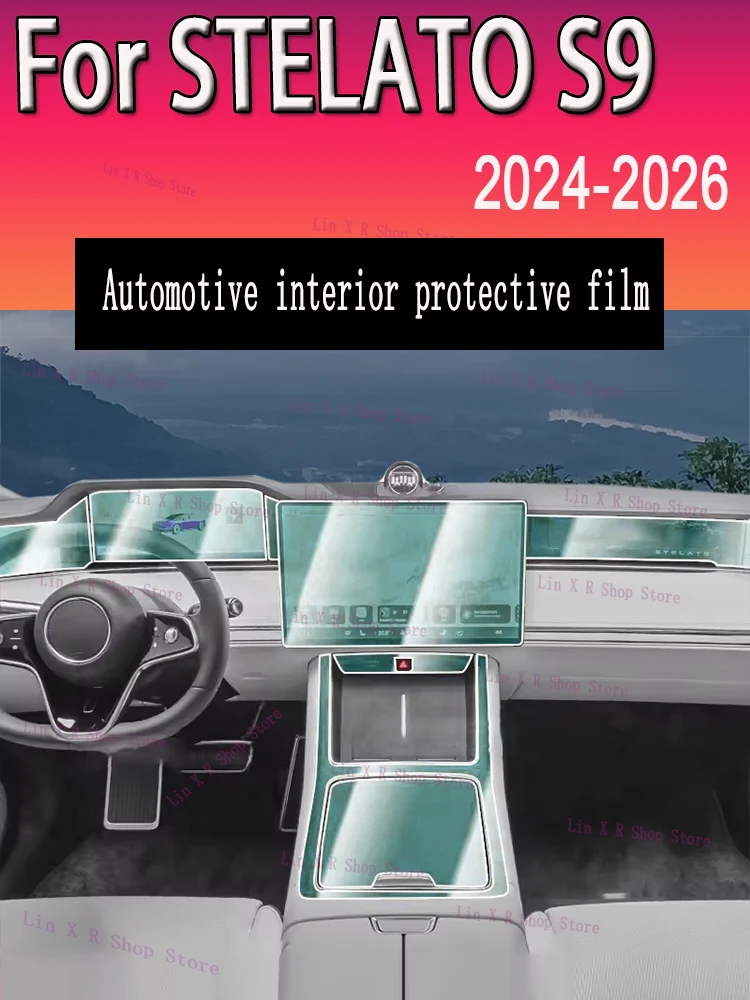 For STELATO S9 (2024-2026) Gearbox Panel Navigation Screen Automotive Interior  Protective Film Cover Anti-Scratch Sticker