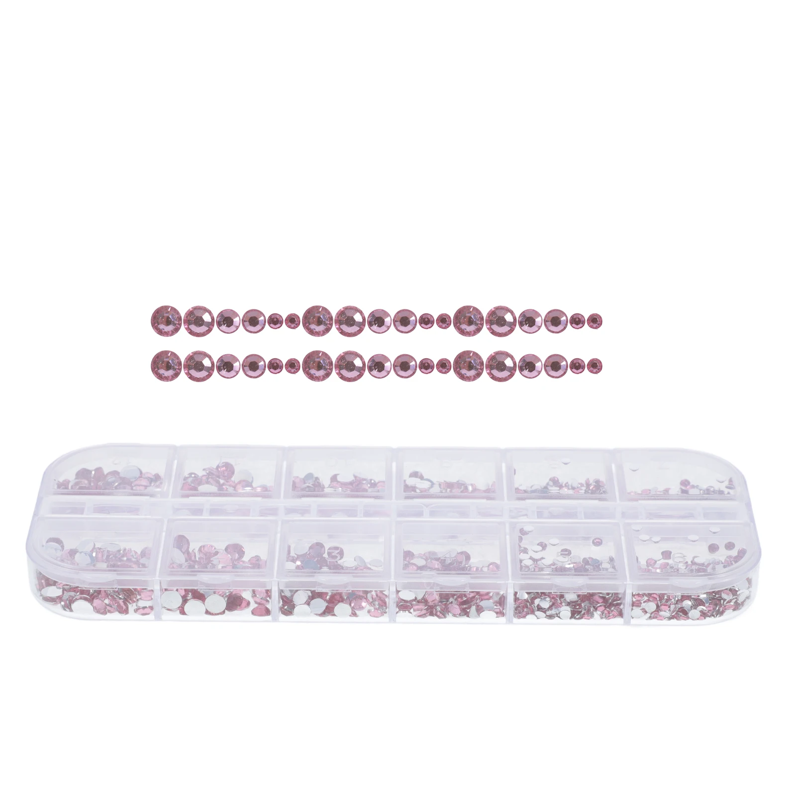 Mixed Size Cherry Blossom Pink Acrylic Flatback Nail Rhinestones DIY Body Face Eye Makeup Crafts Decoration Fix A Flat