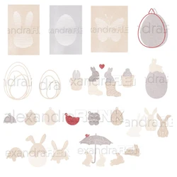 Piggy Craft metal cutting dies cut die mold New Easter bunny eggs Scrapbook paper craft knife mold blade punch stencils dies