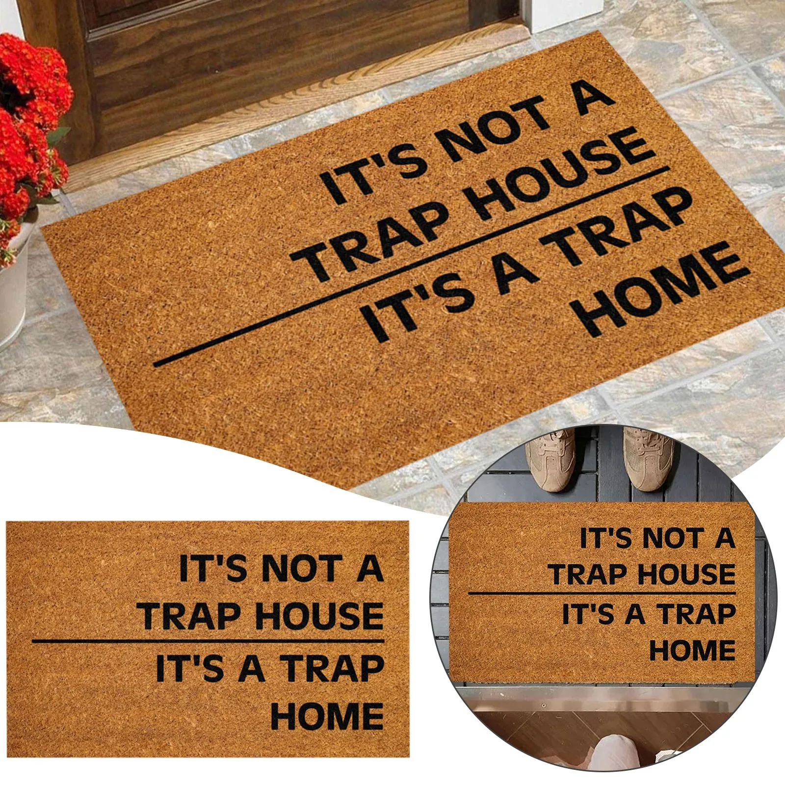 

TRAP HOME Funny Cute Doormat Door Mat Welcome Thick Throw Blanket Caramel Blanket Throw Bed Dark Throw Blankets Eclectic Blanket