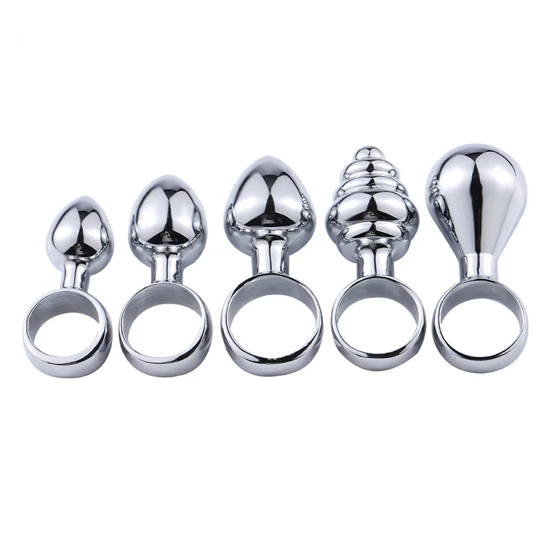 1pcs Ring Shape Anal Plug Sex Toys Metal Pull Ring Butt Plug Stainless Steel Smooth Plug For Couple Sex Toys Dildo Anal Training