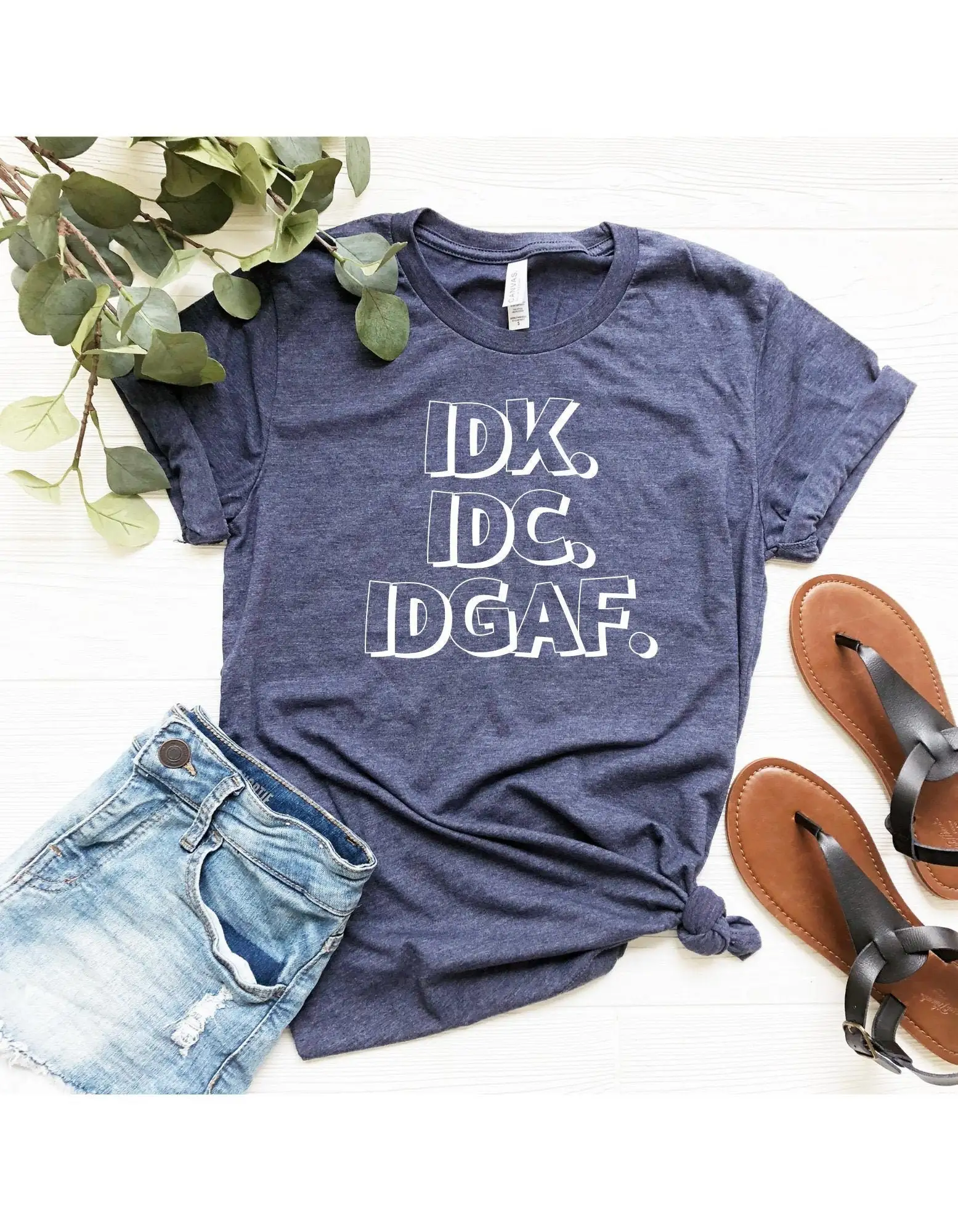 Idk Idc Idgaf T Shirt I Don'T Care Funny Sarcastic Procrastination Nerd