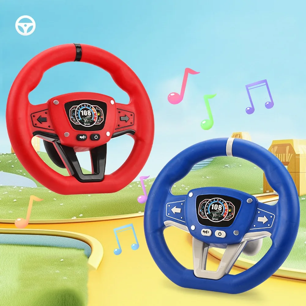 

360 ° Rotation Copilot Steering Wheel Montessori Early Education Simulation Steering Wheel Toys Interactive Multi Functional