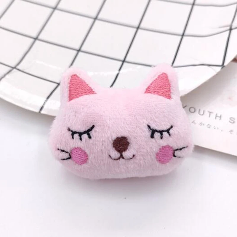 10Pcs/lot Cartoon Pink Series Plush Doll Patches DIY Cotton-filled Heart/Bow/Cat/Pig Accessories Headwear Clothing Materials