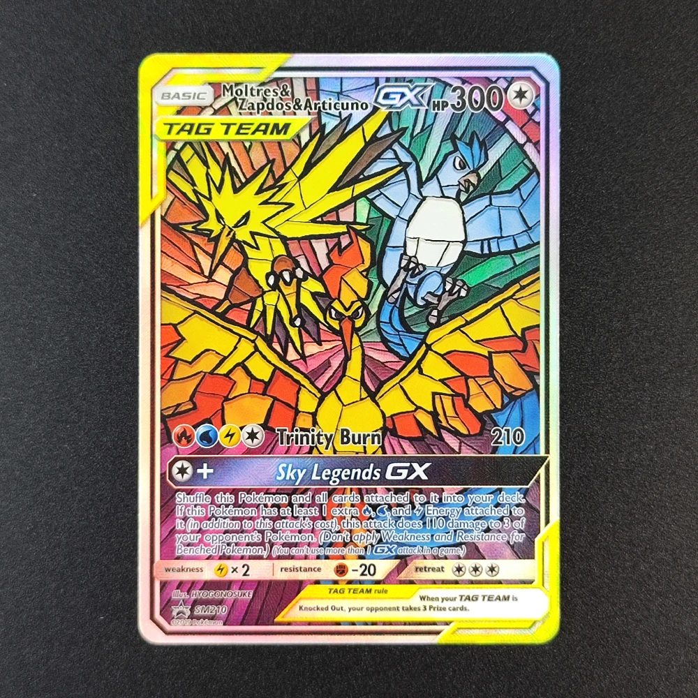 12 Pz Inglese Pokemon Collezione Carte TAG TEAM Mewtwo Zekrom Gengar Snorlax Raichu Charizard GX Gioco Classico Anime Carte Giocattoli