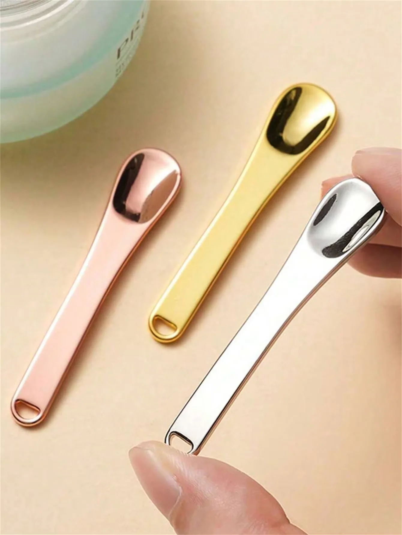 3/6 Pack Reusable Mini Cosmetic Spatulas & Spoons, Convenient Scooping Tools for Facial Cream, Lotion and Skincare Product A