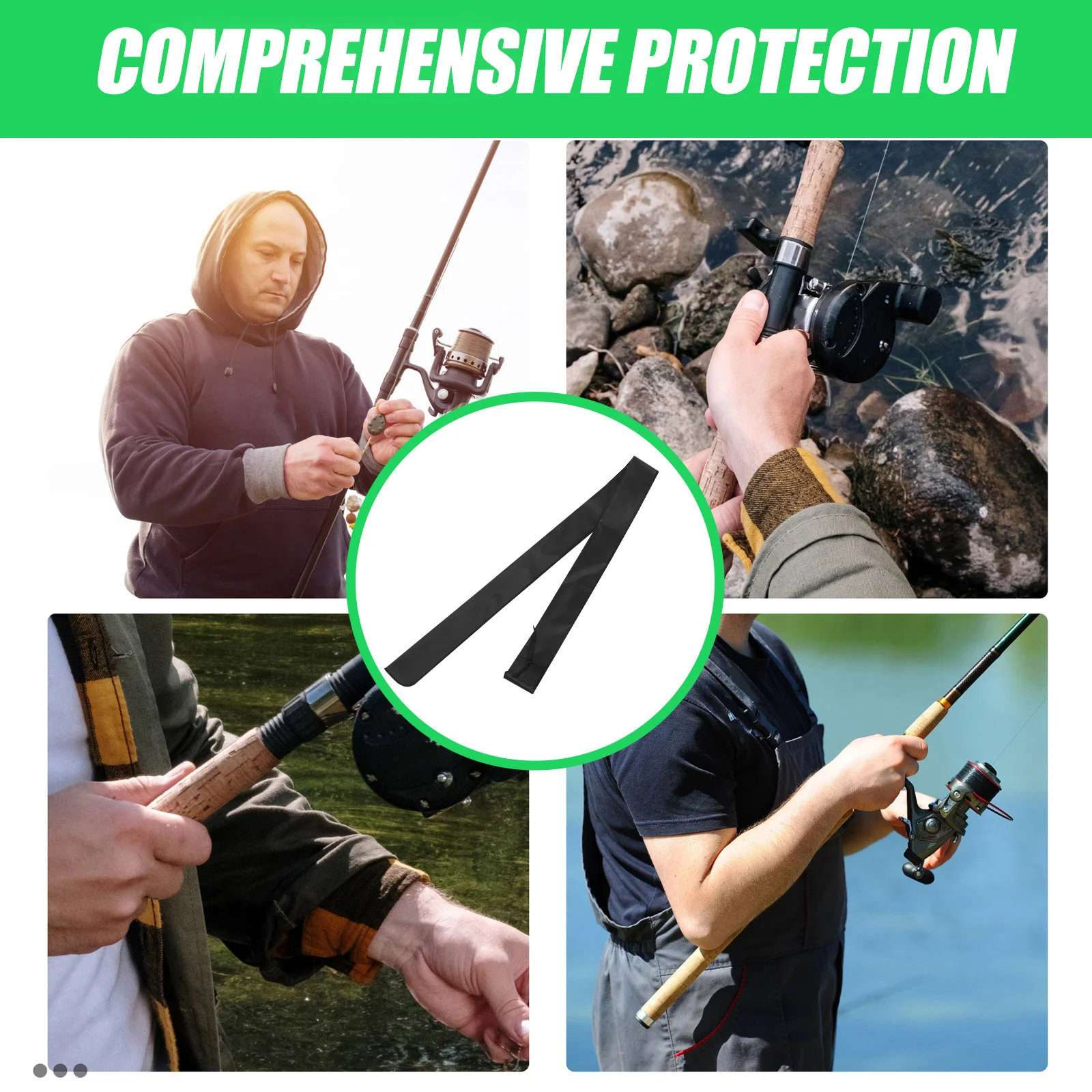 

Fishing Rod Bag Pole Case Reel Storage Waterproof Oxford Cloth Black Durable Material Travel Gear Protective Cover