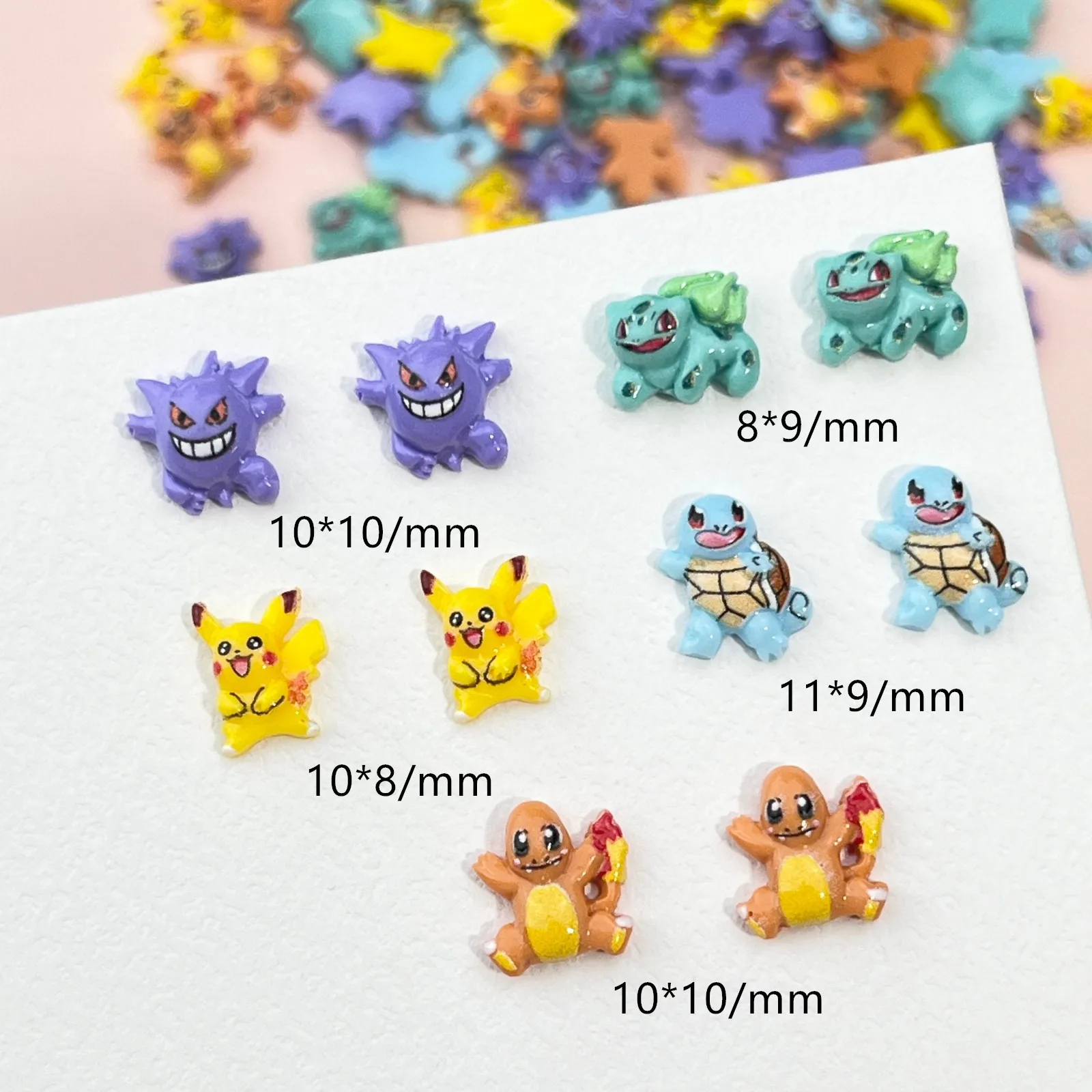 20 قطعة البوكيمون الصغيرة الراتنج بيكاتشو السنجاب مسمار سحر الفن فلاتباك الاكريليك التماثيل DIY المنمنمات ديكور الحرفية #2