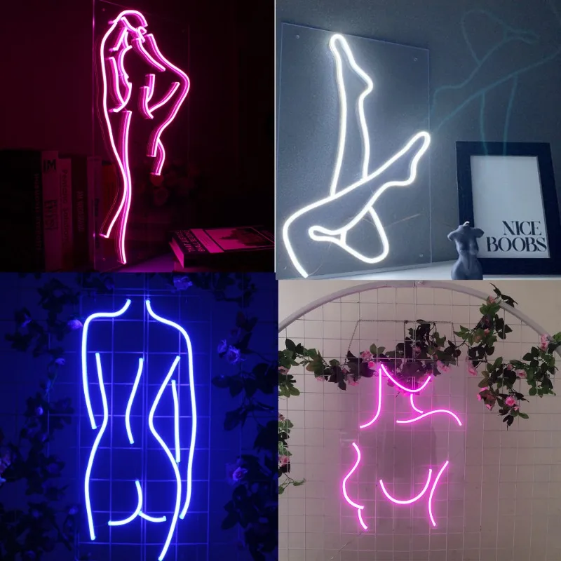 Body Neon Sign Custom, Sexy Girl Woman, Sinal de néon para o quarto, Festa de casamento, Bar Wall Decor, Gamer Room LED Lights