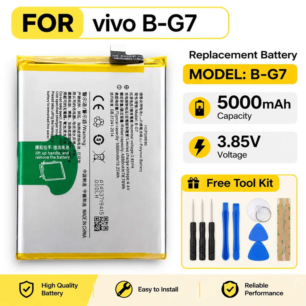 B-G7 Lithium-Ion Replacement Battery For VIVO Z5X, Y3, Y17 2019, Y12, Y15, Y11, 1940, 1906, New Y3S Mobile Phone Battery