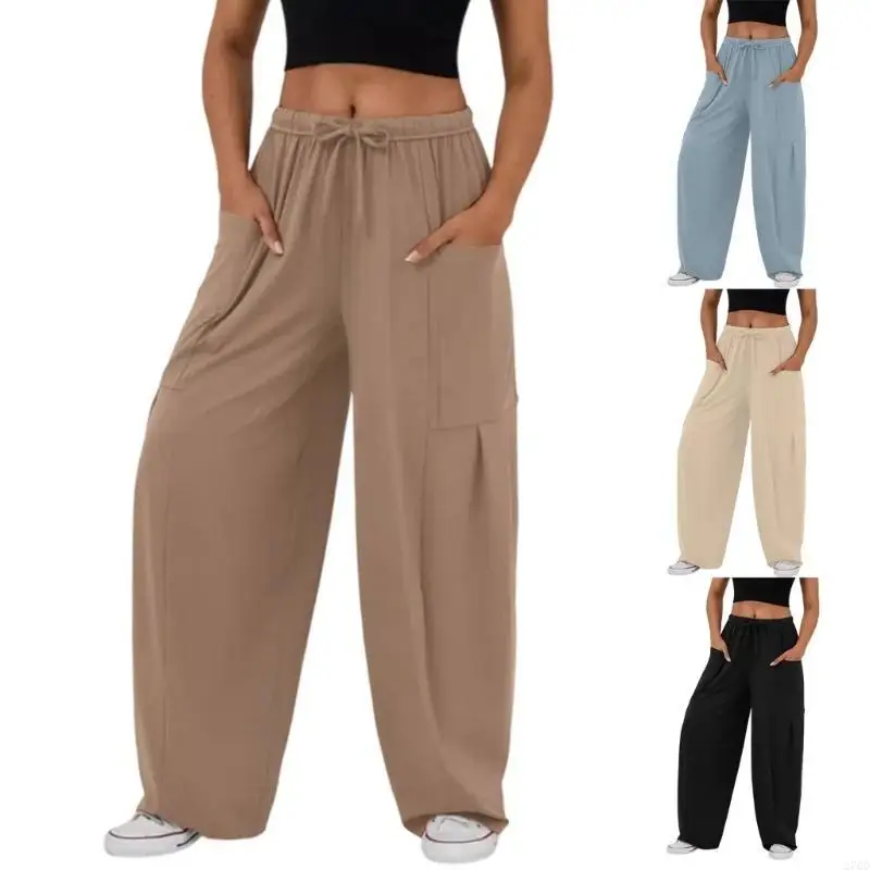 270D Womens Wide Leg Pants Elastic High Waist Straight Leg Pants Trousers Casual Relaxed Palazzo Pants with Pockets Gifts
