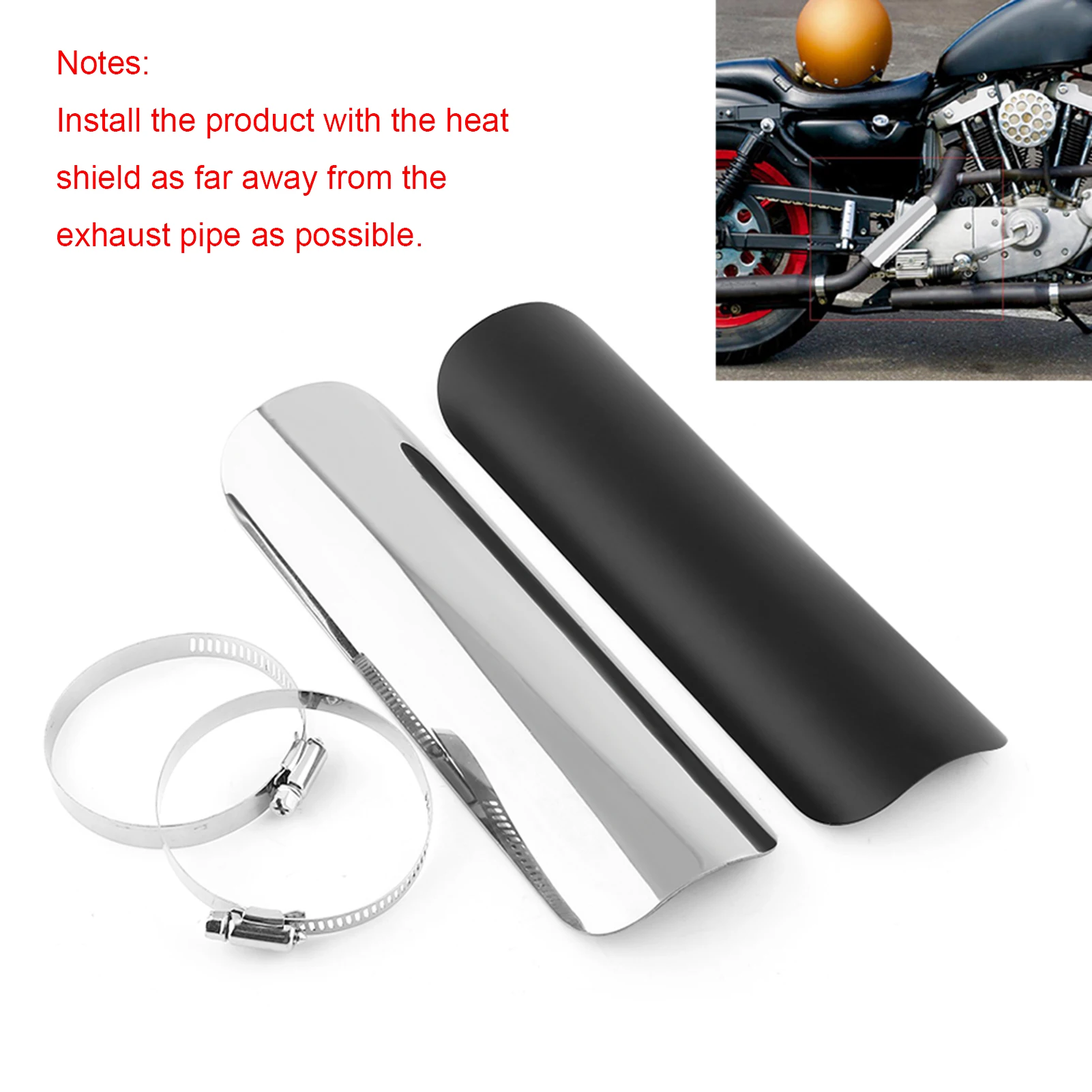 Picture 7: Universal Motorcycle Exhaust Pipe Heat shield Muffler Staight Cover
