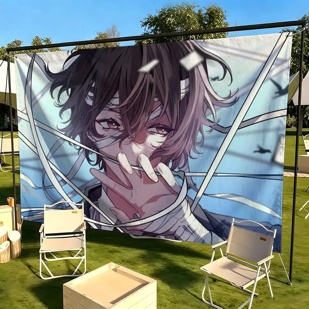 D-Dazai Osamu B-Bungou Stray Flags for Bedrooms Home Decor Items Outdoor Decors Garage Decoration Flaga