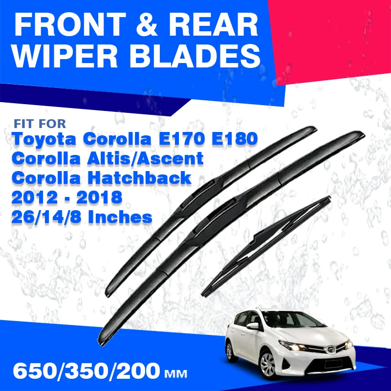 For Toyota Corolla E170 E180 2012 - 2018 Front Windshield Wiper Blades Window Windscreen Altis Ascent Hatchback 26