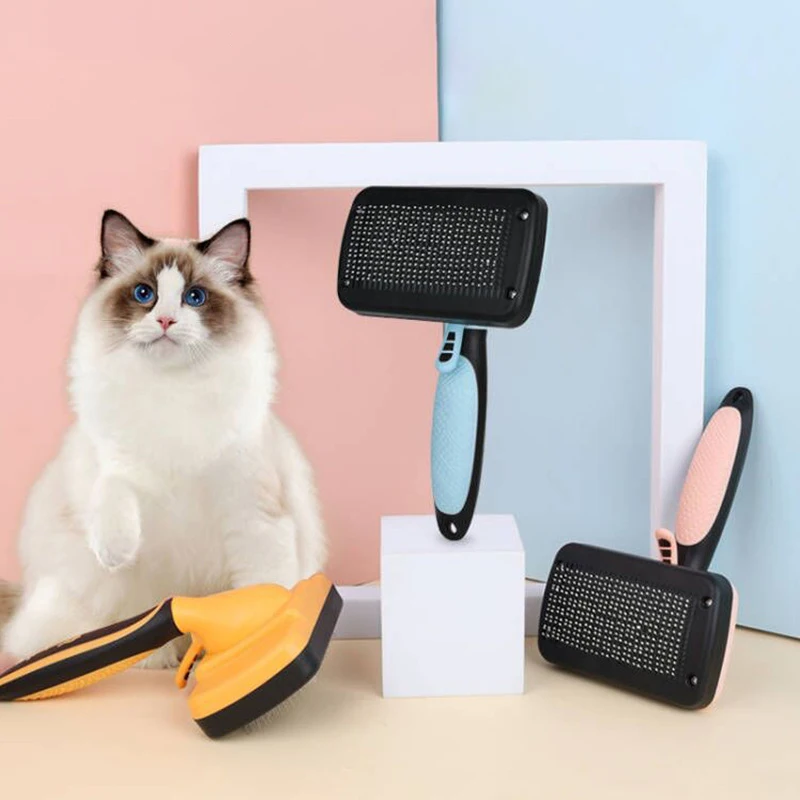 

Multi-purpose Dog Hair Remover Brush Durable Self Cleaning Dog Brush Deshedding with Anti-slip Handle Pet Beauty Grooming Tool