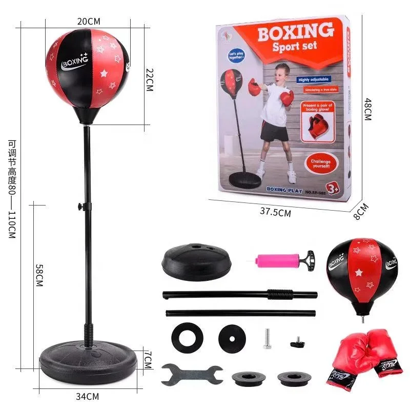 Manufacturing hot selling children standing punching ball free standing kids boxing set punching speed ball