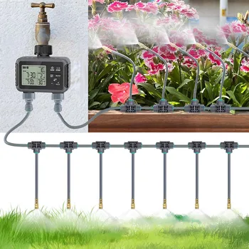 Dual Zone Independent Smart LCD Display Garden Watering Timer Atomization Spray Kit Mist Cooling System Irrigation Controller 6