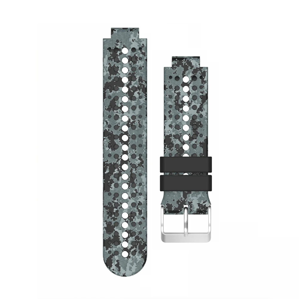 สายนาฬิกาข้อมือซิลิโคนสำหรับ Garmin Forerunner 220/230/235/620/630/735XT, สายอะไหล่สร้อยข้อมือโลหะหัวเข็มขัด