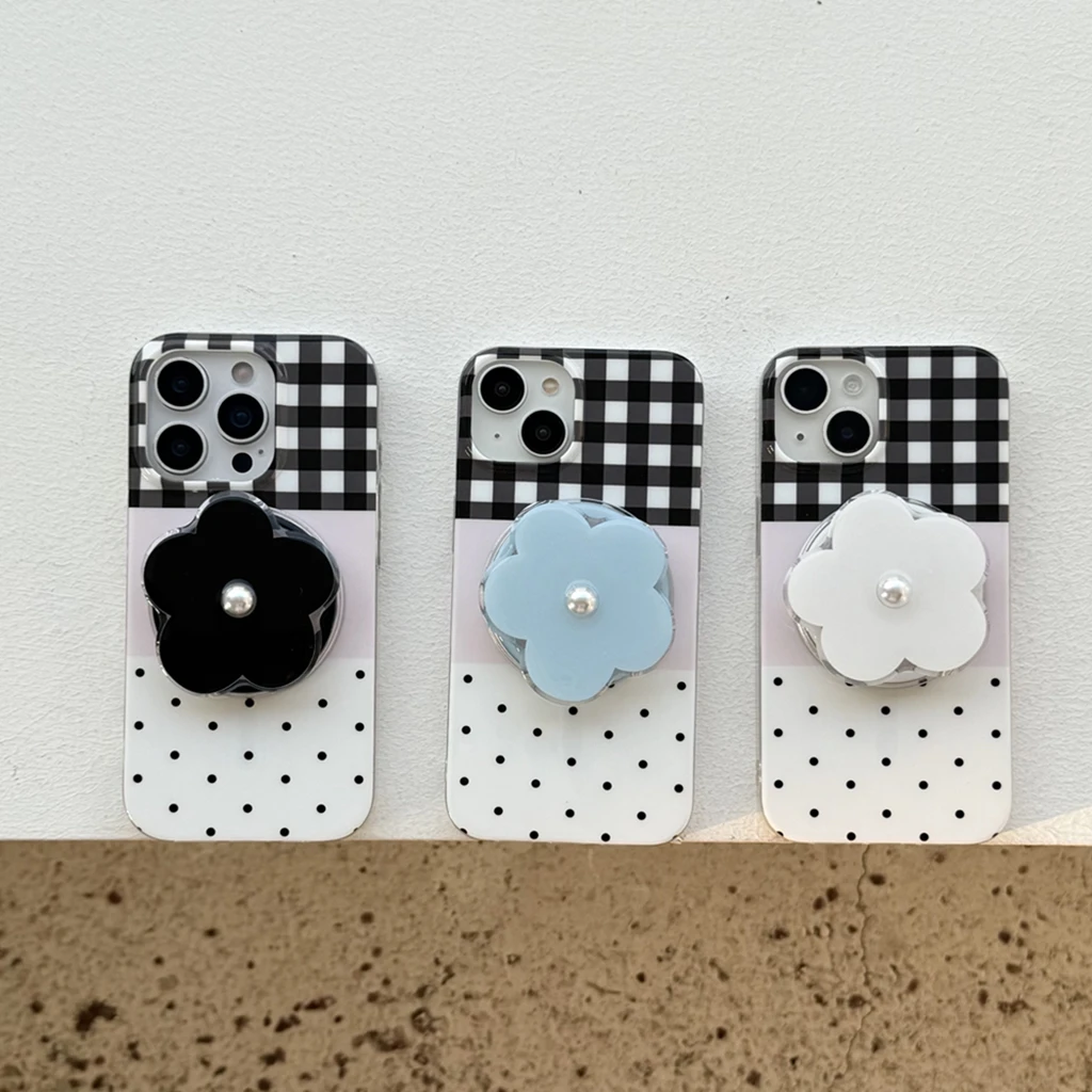 Креативный сетчатый узор, волнистая точка, сращивание цветов с держателем, магнитный чехол для телефона для iPhone 17, 16, 15, 14, 13 Pro Max