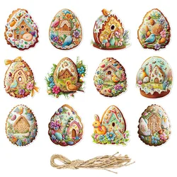 12pcs Door Hanging Easter Egg Easter Egg Pendant Set for Festive Decorations Home Atmosphere Props Fine Workmanship Reusable
