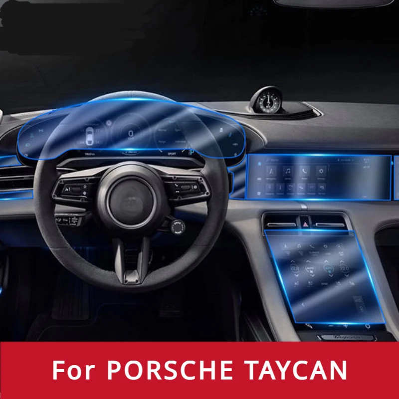 For PORSCHE TAYCAN 19-21 Car Interior Center Console Transparent TPU Protective Film Anti-scratch Repair Film Accessories Refit