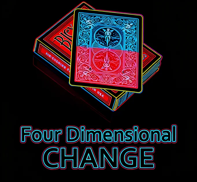 Four Dimensional Change Magic Trick - Visual Playing Card Color Change Illusion for Close Up Magic