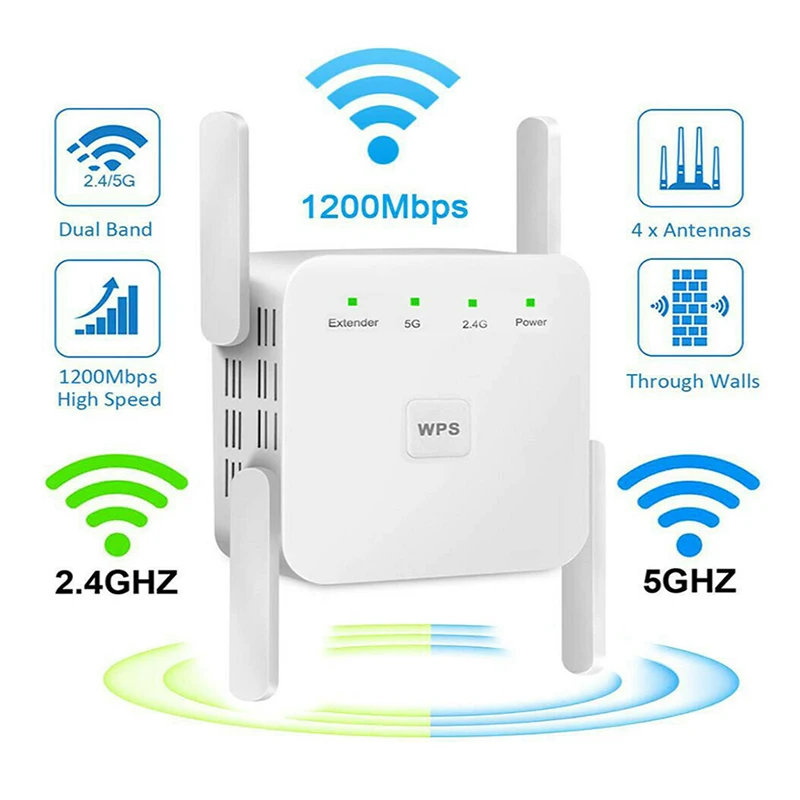 5G wzmacniacz sygnału WIFI bezprzewodowy Adapter Wi-Fi bezprzewodowy daleki zasięg Extender Port LAN 1200AC wzmacniacz dwuzakresowy wzmacniacz