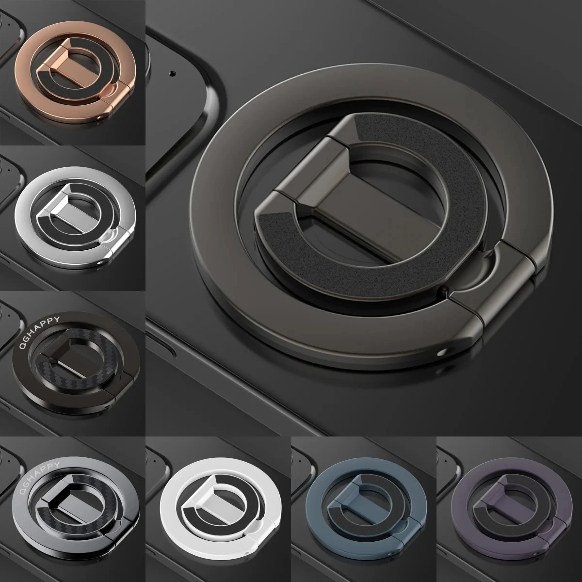 

Двусторонний магнитный держатель для телефона с кольцом для MagSafe, магнитная ручка с подставкой для iPhone 16, 15, 14, держатель-подставка для Huawei Xiaomi