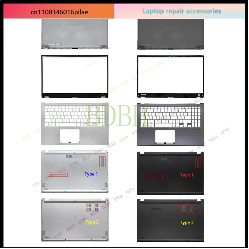 LCD Screen Back Cover For ASUS Vivobook X512 X512FA X512DA F512 F512FA F512D A512 A512F V5000F Front Bezel Hinges 15.6
