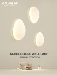 Creative Wall Lamp Nordic Minimalist Modern Pebble Bedroom Bedside Lamp Background Wall Corridor Stairway Corridor Lamps