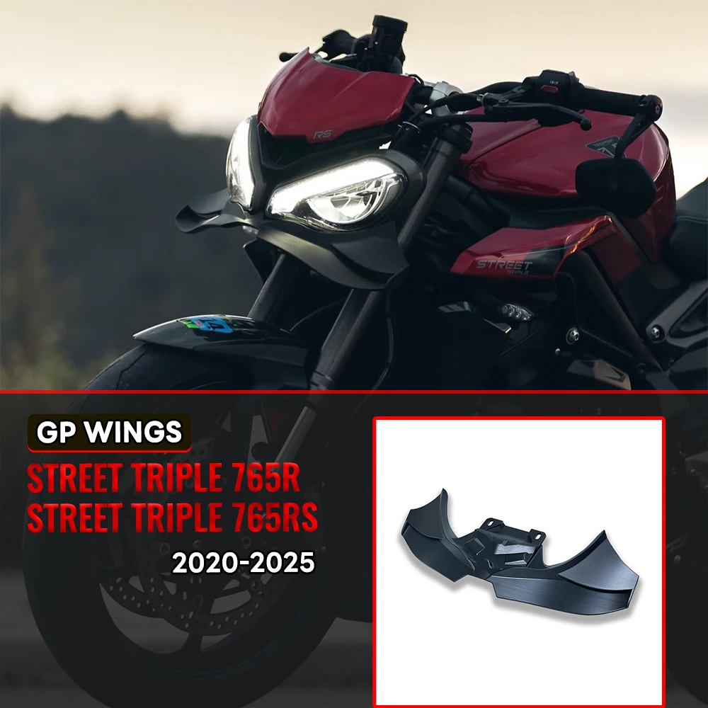 

For Street Triple 765R 765RS 2020 2021 2022-2025 Front Spoiler Front Beak Spoiler Motorcycle Winglet Spoiler Downforce Deflector