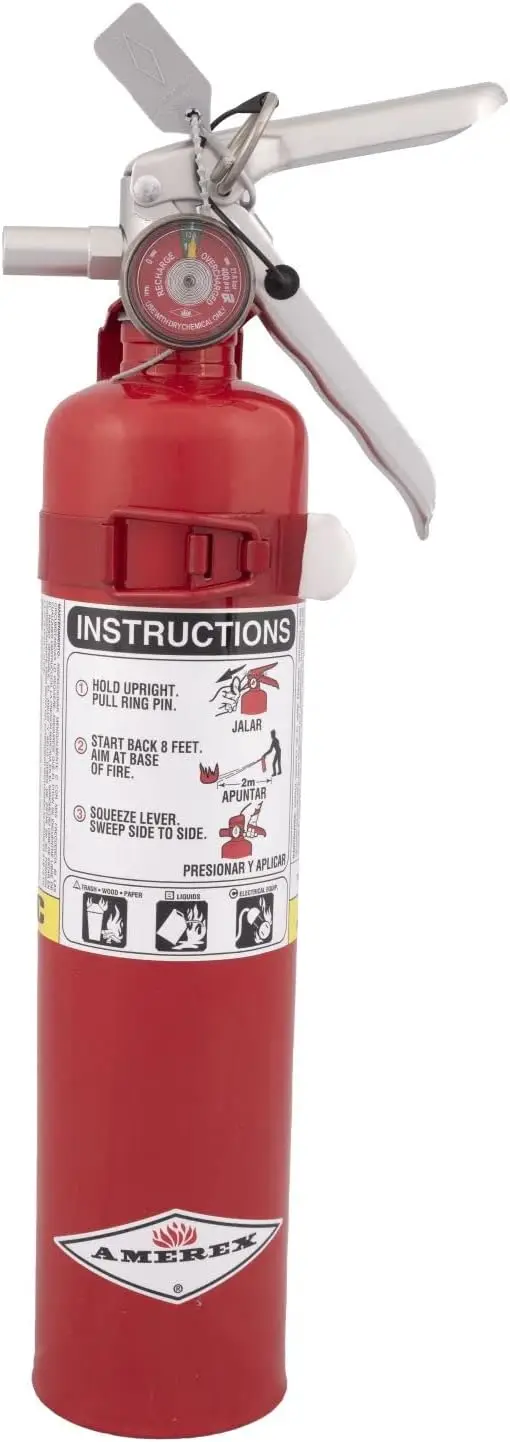 

2.5 lbs ABC Dry Chemical Fire Extinguisher with Wall Bracket for Home, Kitchen, Garage