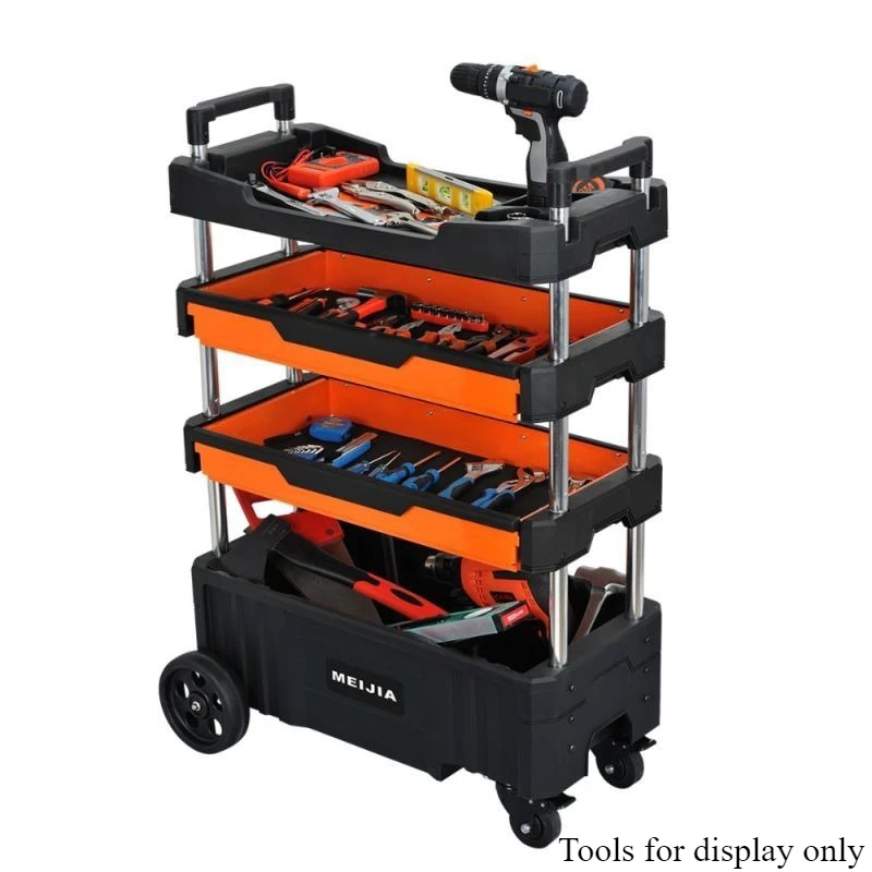 

Repair Tool Storage Cart Foldable Mobile Multifunctional Carts Four Layer Parts Storage Shelf with Wheels Portable Tools Rack