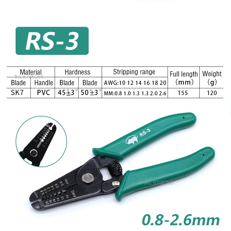 Imagem -06 - Rhino-stripper de Fio Multifuncional Crimpagem Manual Fio Japonês Puxando Alicate de Descascamento Ajustável Ys100 Rs2 3