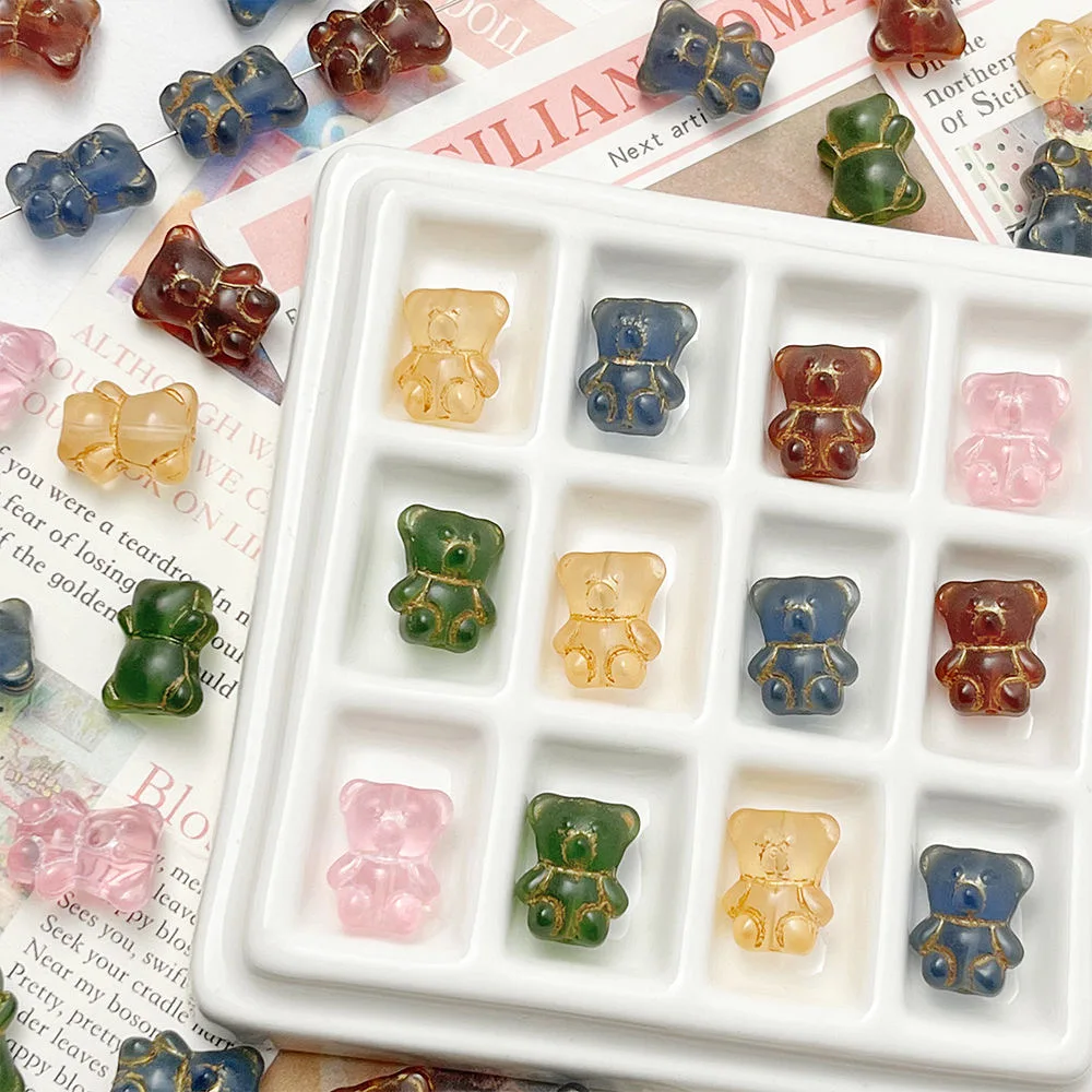 

Cordial Design 100Pcs 15*17MM DIY Czech Glass Bead/Hand Made/Jewelry Findings & Components/Bear Shape/Bohemian Crystal #18292