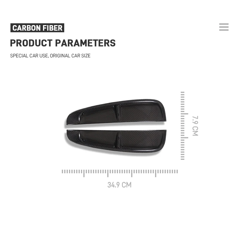 لبورشه باناميرا 971 2017-2023 ريال ألياف الكربون الجافة سيارة الجانب تنفيس الحاجز غطاء الكسوة Canard الفاصل المفسد الخارجي #3