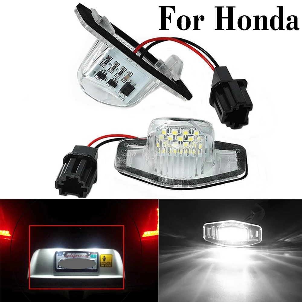 

2 Pcs Car Number License Plate Light Canbus Led Lamp Assembly Luces No Error For Honda Stream Odyssey Jazz Insight Crosstour New