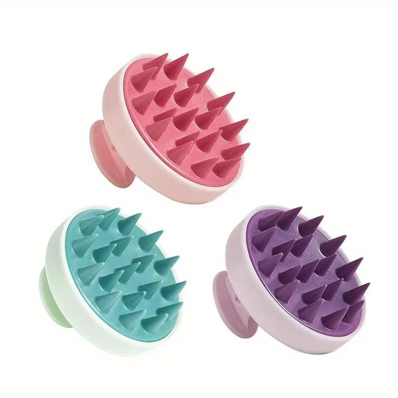 Silicone Shampoo Brush Head Scalp Massage Comb Clean The Scalp Thoroughly Body Massage Brush Bath Brush Salon Hairdressing Tool