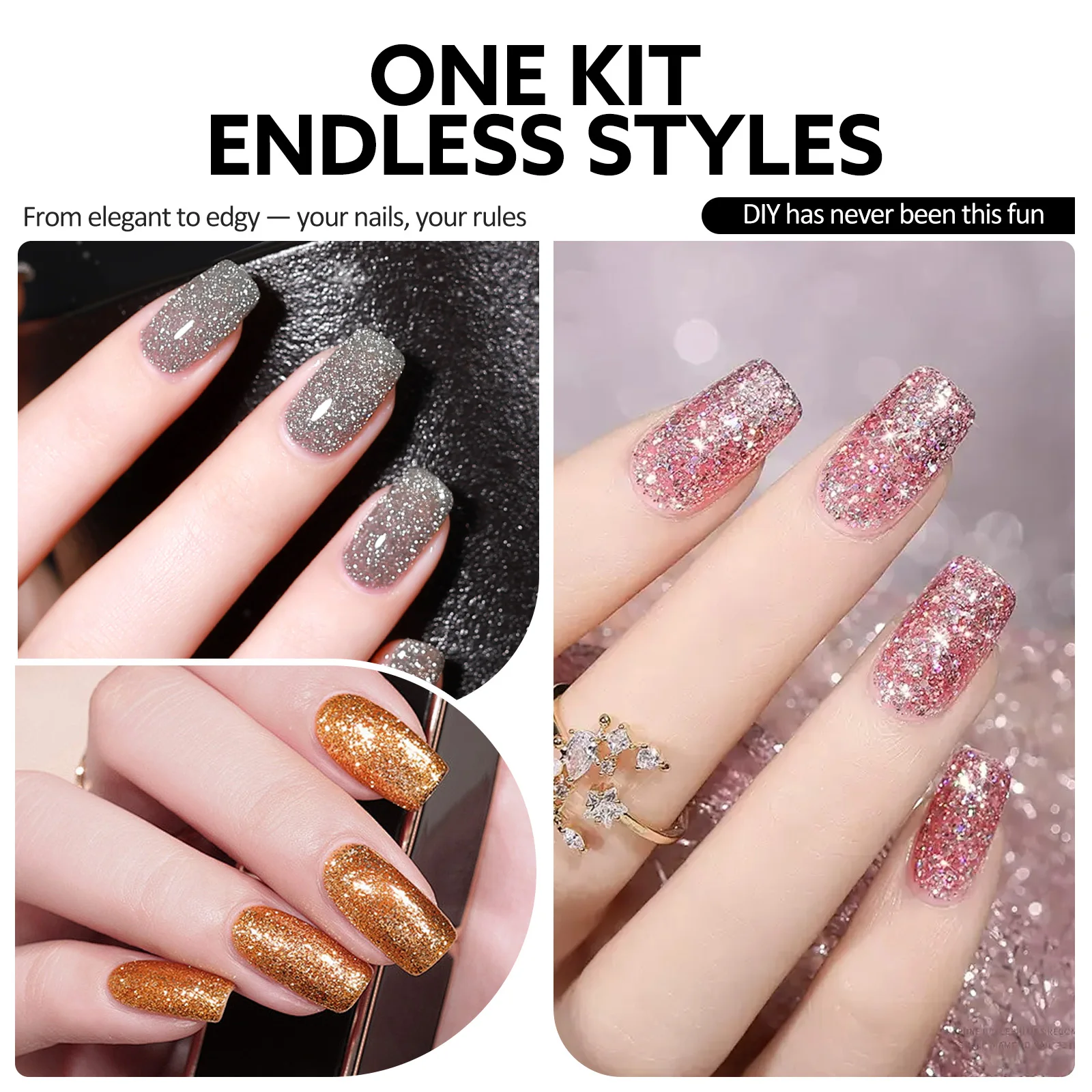 Venalisa Cat Eye Gel Nagellack Set Magnetischer Effekt Schimmerndes Nagelgel Set Hochpigmentiert Abziehbarer UV LED Nagelkunst Maniküre 10ml x 5 Stück – Detail 16