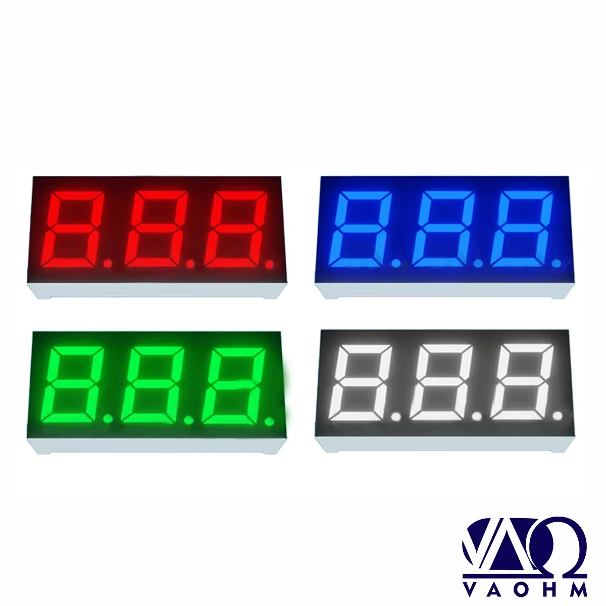 

30 шт. 3631AH 3631AB 3631AG 3631AW 0,36-дюймовый семисегментный светодиодный дисплей с общим катодом, трехразрядный, 10-контактный, красный, синий, зеленый, белый