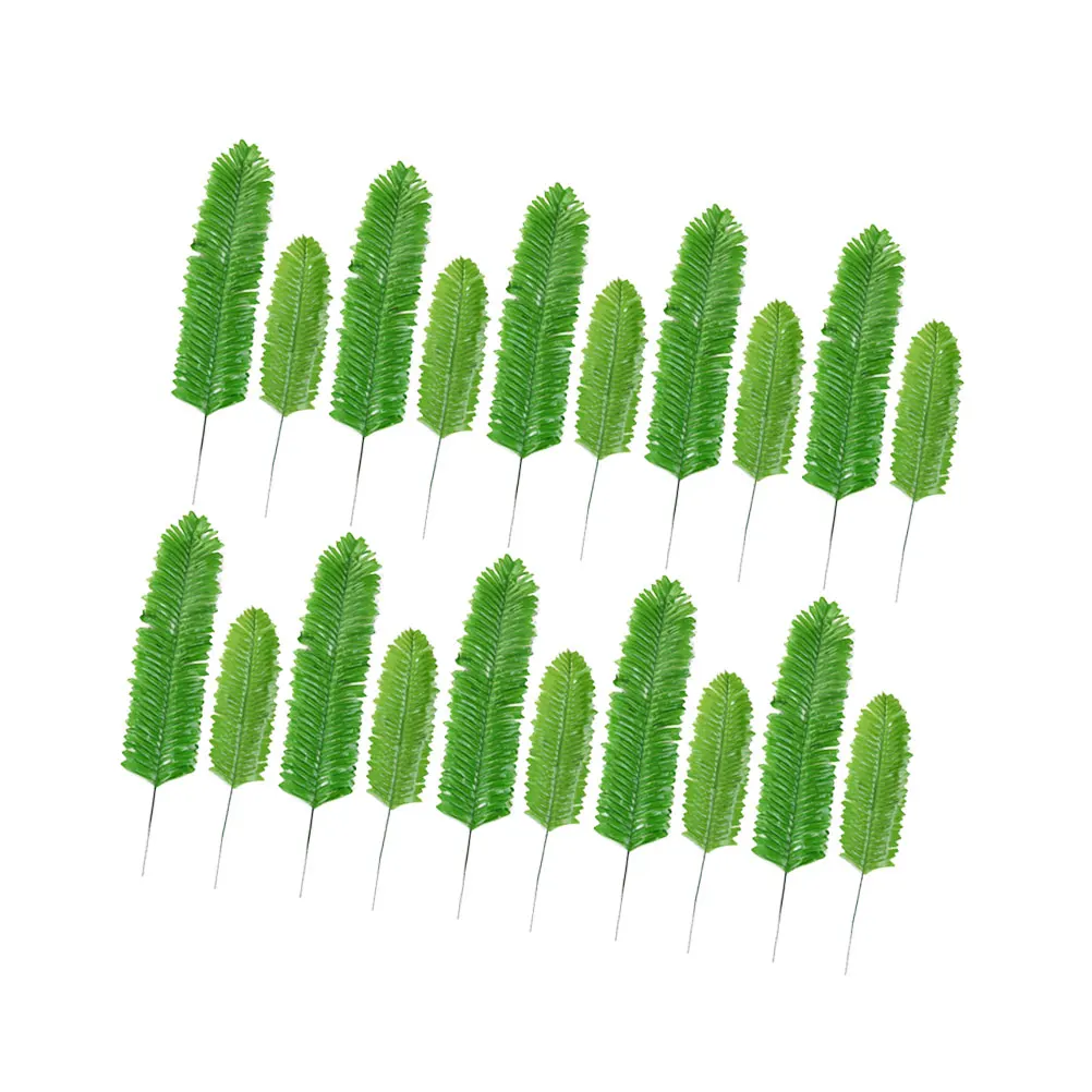 

20Pcs Artificial Green Flexible Stem for Home Kitchen Party Decoration Faux Leaves Greenery Decor